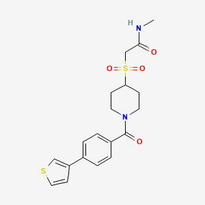 N-methyl-2-((1-(4-(thiophen-3-yl)benzoyl)piperidin-4-yl)sulfonyl)acetamide
