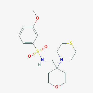 3-Methoxy-N-[(4-thiomorpholin-4-yloxan-4-yl)methyl]benzenesulfonamide
