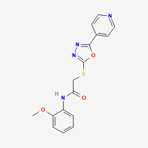 molecular formula C16H14N4O3S B2903730 N-(2-methoxyphenyl)-2-{[5-(pyridin-4-yl)-1,3,4-oxadiazol-2-yl]sulfanyl}acetamide CAS No. 768379-91-5