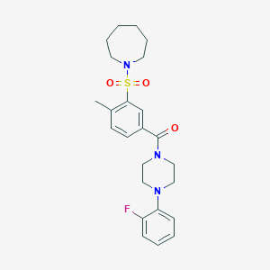 (3-(Azepan-1-ylsulfonyl)-4-methylphenyl)(4-(2-fluorophenyl)piperazin-1-yl)methanone