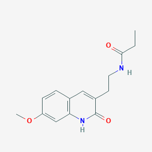 molecular formula C15H18N2O3 B2903739 N-(2-(7-methoxy-2-oxo-1,2-dihydroquinolin-3-yl)ethyl)propionamide CAS No. 851406-16-1