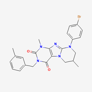 9-(4-Bromophenyl)-1,7-dimethyl-3-[(3-methylphenyl)methyl]-7,8-dihydro-6H-purino[7,8-a]pyrimidine-2,4-dione