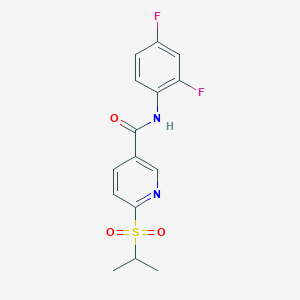 molecular formula C15H14F2N2O3S B2903777 N-(2,4-difluorophenyl)-6-(isopropylsulfonyl)nicotinamide CAS No. 339031-21-9