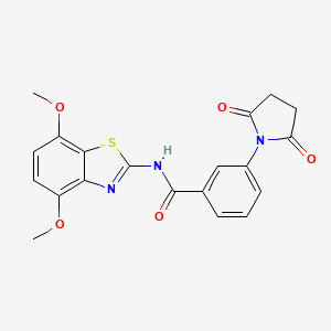 molecular formula C20H17N3O5S B2903808 N-(4,7-dimethoxy-1,3-benzothiazol-2-yl)-3-(2,5-dioxopyrrolidin-1-yl)benzamide CAS No. 912766-99-5