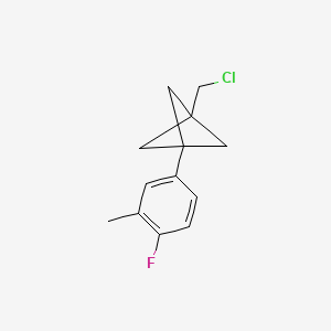 molecular formula C13H14ClF B2903818 1-(Chloromethyl)-3-(4-fluoro-3-methylphenyl)bicyclo[1.1.1]pentane CAS No. 2287311-78-6
