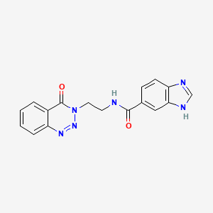molecular formula C17H14N6O2 B2903822 N-(2-(4-oxobenzo[d][1,2,3]triazin-3(4H)-yl)ethyl)-1H-benzo[d]imidazole-5-carboxamide CAS No. 2034352-94-6