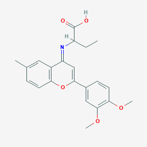 2-[[2-(3,4-Dimethoxyphenyl)-6-methyl-1-benzopyran-4-ylidene]amino]butanoic acid