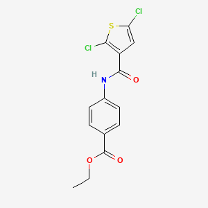 molecular formula C14H11Cl2NO3S B2903852 Ethyl 4-(2,5-dichlorothiophene-3-carboxamido)benzoate CAS No. 393838-47-6