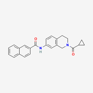 molecular formula C24H22N2O2 B2903914 N-(2-(cyclopropanecarbonyl)-1,2,3,4-tetrahydroisoquinolin-7-yl)-2-naphthamide CAS No. 955767-39-2
