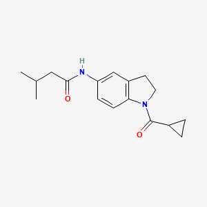 molecular formula C17H22N2O2 B2903931 N-(1-(cyclopropanecarbonyl)indolin-5-yl)-3-methylbutanamide CAS No. 1049530-30-4
