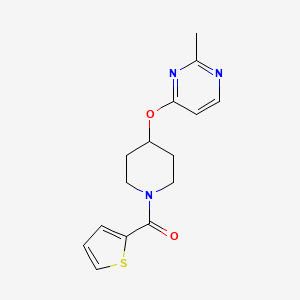 molecular formula C15H17N3O2S B2903940 2-methyl-4-{[1-(thiophene-2-carbonyl)piperidin-4-yl]oxy}pyrimidine CAS No. 2097896-21-2