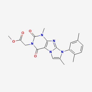 molecular formula C20H21N5O4 B2903941 methyl 2-[8-(2,5-dimethylphenyl)-1,7-dimethyl-2,4-dioxo-1H,2H,3H,4H,8H-imidazo[1,2-g]purin-3-yl]acetate CAS No. 878728-01-9