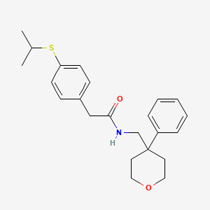 molecular formula C23H29NO2S B2903968 N-[(4-phenyloxan-4-yl)methyl]-2-[4-(propan-2-ylsulfanyl)phenyl]acetamide CAS No. 1209908-85-9