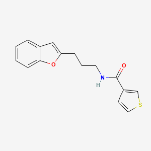 molecular formula C16H15NO2S B2903977 N-[3-(1-benzofuran-2-yl)propyl]thiophene-3-carboxamide CAS No. 2034414-79-2