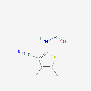 molecular formula C12H16N2OS B2903991 N-(3-cyano-4,5-dimethylthiophen-2-yl)-2,2-dimethylpropanamide CAS No. 541538-97-0