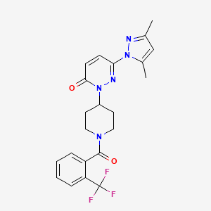 B2903995 6-(3,5-Dimethylpyrazol-1-yl)-2-[1-[2-(trifluoromethyl)benzoyl]piperidin-4-yl]pyridazin-3-one CAS No. 2379997-11-0