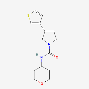 molecular formula C14H20N2O2S B2904017 N-(oxan-4-yl)-3-(thiophen-3-yl)pyrrolidine-1-carboxamide CAS No. 2178772-33-1