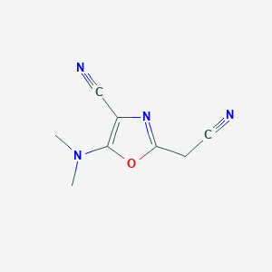 molecular formula C8H8N4O B2904044 2-(Cyanomethyl)-5-(dimethylamino)-1,3-oxazole-4-carbonitrile CAS No. 2173999-77-2