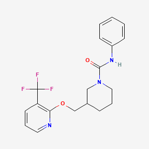 molecular formula C19H20F3N3O2 B2904059 N-phenyl-3-({[3-(trifluoromethyl)pyridin-2-yl]oxy}methyl)piperidine-1-carboxamide CAS No. 2379996-08-2