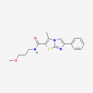 molecular formula C17H19N3O2S B2904065 N-(3-methoxypropyl)-3-methyl-6-phenylimidazo[2,1-b][1,3]thiazole-2-carboxamide CAS No. 852133-03-0