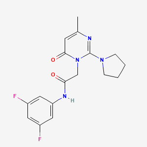 molecular formula C17H18F2N4O2 B2904078 N-(3,5-difluorophenyl)-2-[4-methyl-6-oxo-2-(pyrrolidin-1-yl)-1,6-dihydropyrimidin-1-yl]acetamide CAS No. 1251691-94-7