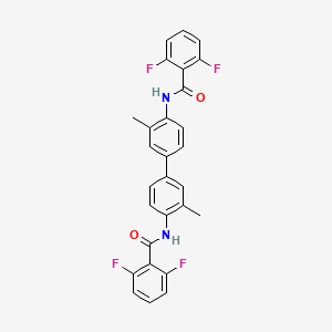 molecular formula C28H20F4N2O2 B2904080 N-[4'-(2,6-difluorobenzamido)-3,3'-dimethyl-[1,1'-biphenyl]-4-yl]-2,6-difluorobenzamide CAS No. 392237-04-6