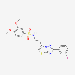 B2904081 N-(2-(2-(3-fluorophenyl)thiazolo[3,2-b][1,2,4]triazol-6-yl)ethyl)-3,4-dimethoxybenzenesulfonamide CAS No. 946274-57-3