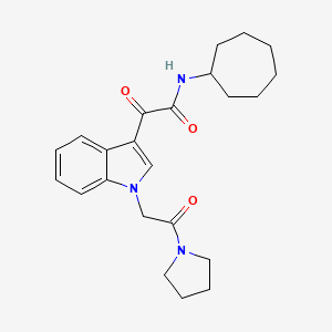 molecular formula C23H29N3O3 B2904093 N-cycloheptyl-2-oxo-2-[1-(2-oxo-2-pyrrolidin-1-ylethyl)indol-3-yl]acetamide CAS No. 872849-03-1