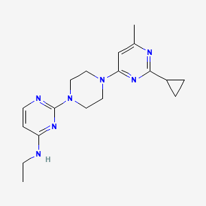 B2904110 2-[4-(2-Cyclopropyl-6-methylpyrimidin-4-yl)piperazin-1-yl]-N-ethylpyrimidin-4-amine CAS No. 2415535-29-2
