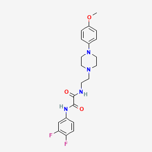 molecular formula C21H24F2N4O3 B2904162 N'-(3,4-difluorophenyl)-N-{2-[4-(4-methoxyphenyl)piperazin-1-yl]ethyl}ethanediamide CAS No. 1049571-47-2