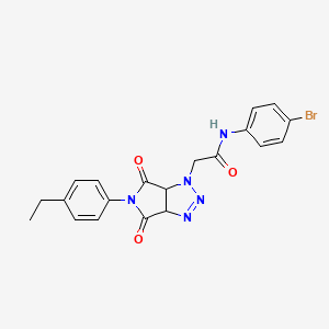 molecular formula C20H18BrN5O3 B2904163 N-(4-bromophenyl)-2-[5-(4-ethylphenyl)-4,6-dioxo-1H,3aH,4H,5H,6H,6aH-pyrrolo[3,4-d][1,2,3]triazol-1-yl]acetamide CAS No. 1024285-60-6