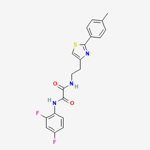 molecular formula C20H17F2N3O2S B2904175 N'-(2,4-difluorophenyl)-N-{2-[2-(4-methylphenyl)-1,3-thiazol-4-yl]ethyl}ethanediamide CAS No. 896377-94-9