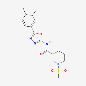 molecular formula C17H22N4O4S B2904196 N-(5-(3,4-dimethylphenyl)-1,3,4-oxadiazol-2-yl)-1-(methylsulfonyl)piperidine-3-carboxamide CAS No. 1058399-12-4