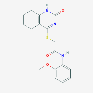 molecular formula C17H19N3O3S B2904272 N-(2-methoxyphenyl)-2-[(2-oxo-1,2,5,6,7,8-hexahydroquinazolin-4-yl)sulfanyl]acetamide CAS No. 946324-33-0