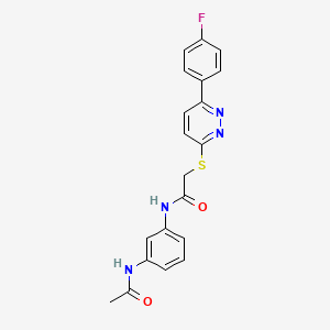molecular formula C20H17FN4O2S B2904281 N-(3-acetamidophenyl)-2-((6-(4-fluorophenyl)pyridazin-3-yl)thio)acetamide CAS No. 893984-81-1