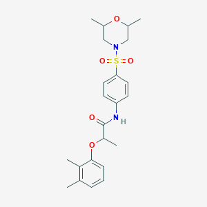 molecular formula C23H30N2O5S B2904291 N-{4-[(2,6-dimethylmorpholin-4-yl)sulfonyl]phenyl}-2-(2,3-dimethylphenoxy)propanamide CAS No. 1005095-77-1