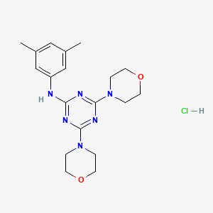 molecular formula C19H27ClN6O2 B2904392 N-(3,5-DIMETHYLPHENYL)-4,6-BIS(MORPHOLIN-4-YL)-1,3,5-TRIAZIN-2-AMINE HYDROCHLORIDE CAS No. 1177737-07-3
