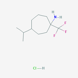 4-(Propan-2-yl)-1-(trifluoromethyl)cycloheptan-1-amine hydrochloride