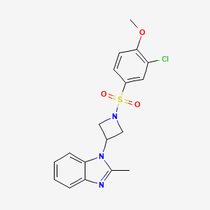 1-[1-(3-Chloro-4-methoxyphenyl)sulfonylazetidin-3-yl]-2-methylbenzimidazole