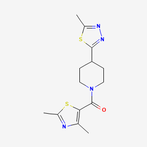 (2,4-Dimethylthiazol-5-yl)(4-(5-methyl-1,3,4-thiadiazol-2-yl)piperidin-1-yl)methanone