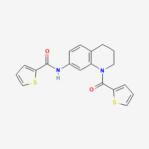 molecular formula C19H16N2O2S2 B2904426 N-[1-(thiophene-2-carbonyl)-1,2,3,4-tetrahydroquinolin-7-yl]thiophene-2-carboxamide CAS No. 946218-54-8