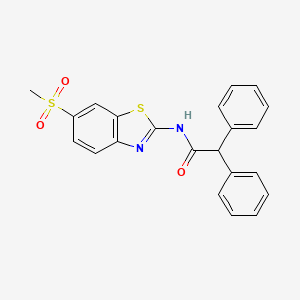 molecular formula C22H18N2O3S2 B2904452 N-[6-(methylsulfonyl)-1,3-benzothiazol-2-yl]-2,2-diphenylacetamide CAS No. 325813-69-2