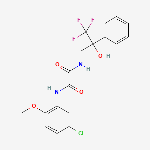 molecular formula C18H16ClF3N2O4 B2904461 N-(5-chloro-2-methoxyphenyl)-N'-(3,3,3-trifluoro-2-hydroxy-2-phenylpropyl)ethanediamide CAS No. 1351608-75-7