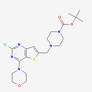 B2904482 Tert-butyl 4-((2-chloro-4-morpholinothieno[3,2-d]pyrimidin-6-yl)methyl)piperazine-1-carboxylate CAS No. 885699-79-6
