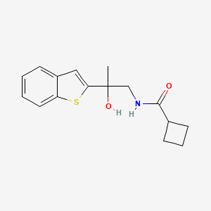 molecular formula C16H19NO2S B2904495 N-[2-(1-benzothiophen-2-yl)-2-hydroxypropyl]cyclobutanecarboxamide CAS No. 2034403-31-9