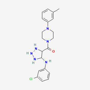 N-(3-chlorophenyl)-4-[4-(3-methylphenyl)piperazine-1-carbonyl]-1H-1,2,3-triazol-5-amine