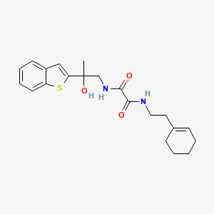 molecular formula C21H26N2O3S B2904517 N-[2-(1-benzothiophen-2-yl)-2-hydroxypropyl]-N'-[2-(cyclohex-1-en-1-yl)ethyl]ethanediamide CAS No. 1903592-60-8