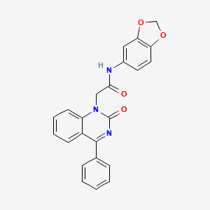molecular formula C23H17N3O4 B2904581 N-(2H-1,3-benzodioxol-5-yl)-2-(2-oxo-4-phenyl-1,2-dihydroquinazolin-1-yl)acetamide CAS No. 941913-58-2