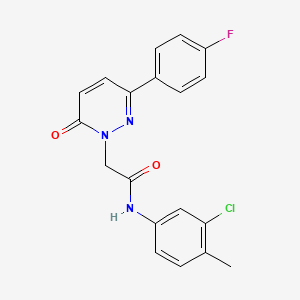 molecular formula C19H15ClFN3O2 B2904597 N-(3-chloro-4-methylphenyl)-2-[3-(4-fluorophenyl)-6-oxo-1,6-dihydropyridazin-1-yl]acetamide CAS No. 899990-48-8