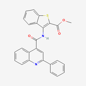 molecular formula C26H18N2O3S B2904627 METHYL 3-(2-PHENYLQUINOLINE-4-AMIDO)-1-BENZOTHIOPHENE-2-CARBOXYLATE CAS No. 477490-48-5